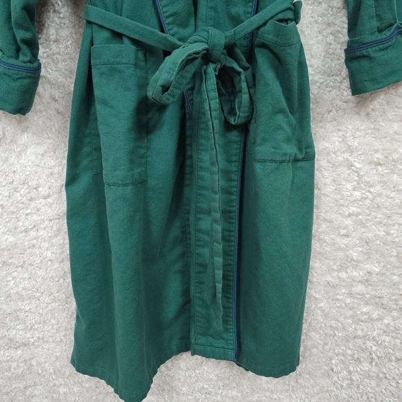 Vintage LL Bean Robe‎ Mens Medium Green Long Sleeve Pockets Lightweight USA Made - Picture 2 of 12